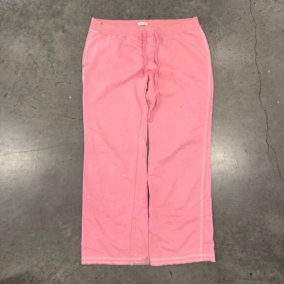 Vintage Y2K Wide Leg Flare Baby Pink Barbiecore Sweatpants Lounge Casual XXL - Picture 3 of 7